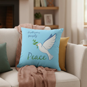 Almofada Família Amante da Paz - Travesseiro Personalizado 