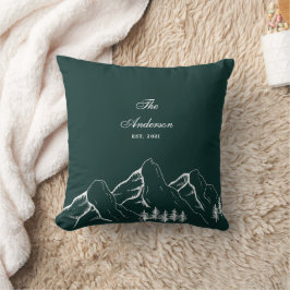 Almofada Família da Árvore de Pinheiro Verde Esmeralda da M