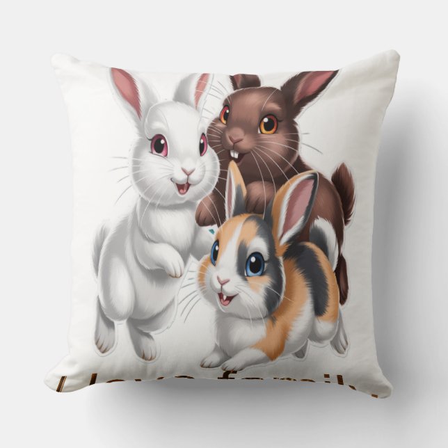 Almofada Família de coelhos  (Frente)