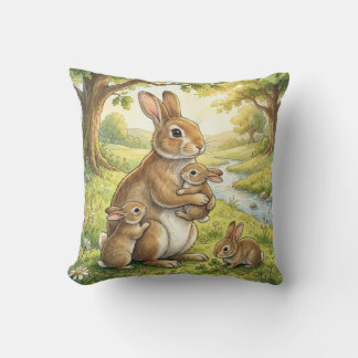 Almofada Família de Coelhos da Floresta para Crianças