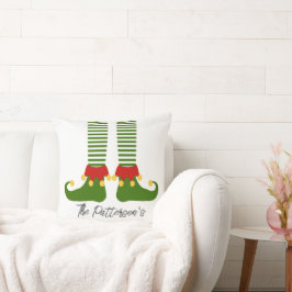 Almofada Família de Elfo de Natal NOME Decoração Festiva de