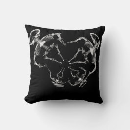 Almofada Família de esqueleto de raios X estendida B&W