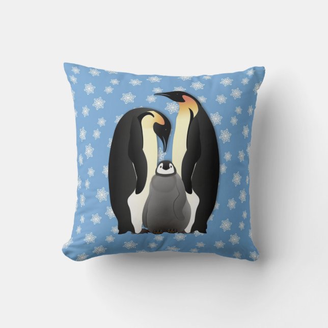 Almofada família de pinguins (Frente)