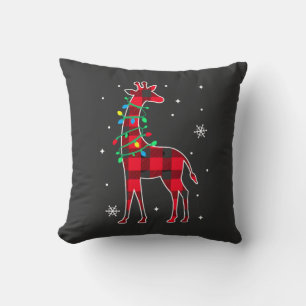 Almofada Família de Xadrez de Búfalo Girafa de Natal Pa