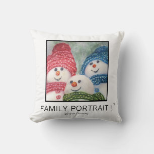 Almofada Família do boneco de neve do retrato da família