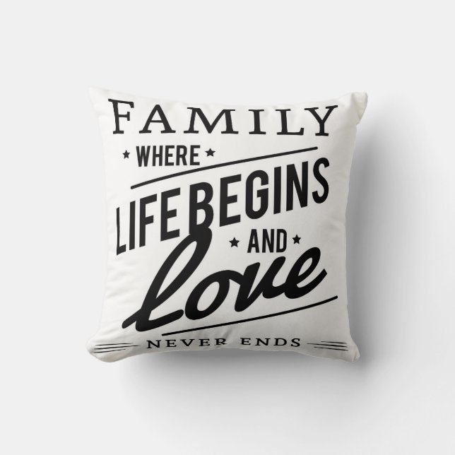 Almofada Família é Travesseiro de Celebração de Amor e Vida (Frente)