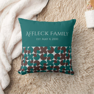 Almofada Família Personalizada Colorblock e castanha