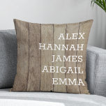 Almofada Família Personalizada de Crianças Russas Elegantes<br><div class="desc">Elegante Rustic Kids Nomeia Travesseiro decorativo Personalizado.</div>