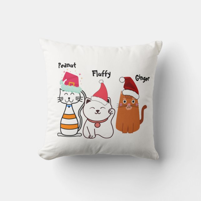 Almofada Família Personalizada de Gatinhos Gatos (Frente)