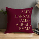 Almofada Família Personalizada de Nomes de Crianças Elegant<br><div class="desc">Travesseiro decorativo Familiar Personalizado de Nomes de Crianças Elegantes Modernos.</div>