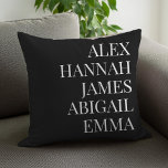 Almofada Família Personalizada de Nomes de Crianças Elegant<br><div class="desc">Travesseiro decorativo Familiar Personalizado de Nomes de Crianças Elegantes Modernos.</div>