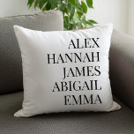 Almofada Família Personalizada de Nomes de Crianças Elegant<br><div class="desc">Travesseiro decorativo Familiar Personalizado de Nomes de Crianças Elegantes Modernos.</div>