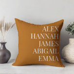 Almofada Família Personalizada de Nomes de Crianças Elegant<br><div class="desc">Travesseiro decorativo Familiar Personalizado de Nomes de Crianças Elegantes Modernos.</div>