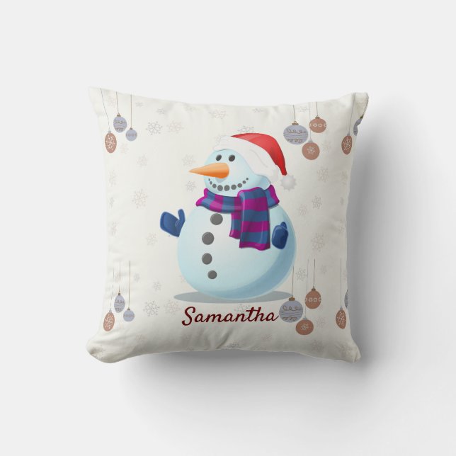 Almofada Família Snowman personalizada xmas (Frente)
