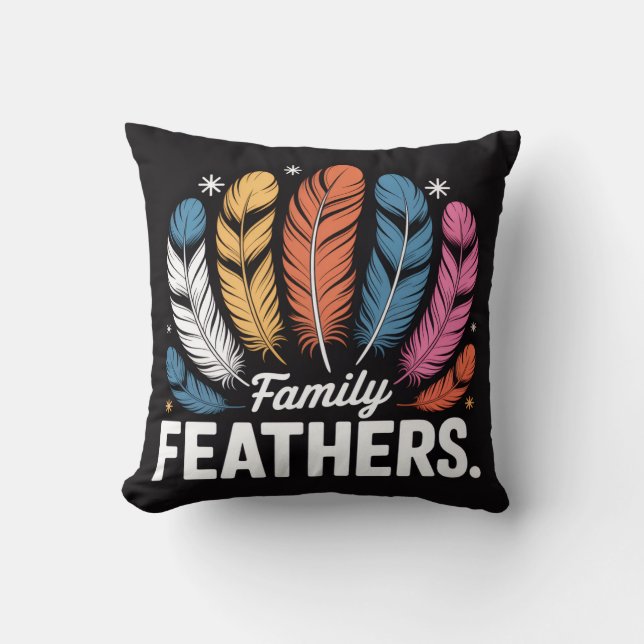 Almofada Family Feathers T-Shirt – Symbol of Love, Unity &  (Frente)