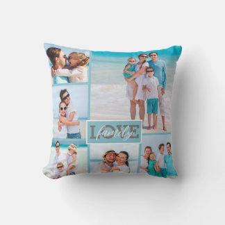 Almofada Family Love 6 Photo Beach Blue Modern