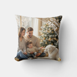 Almofada Family modern script Text Overlay with Two Photos