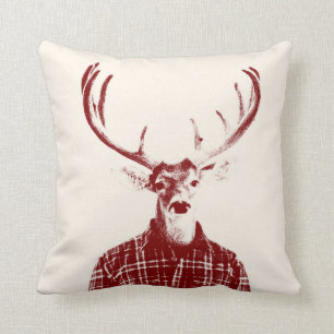 Almofada Fanfarrão rústico do homem com os Antlers no