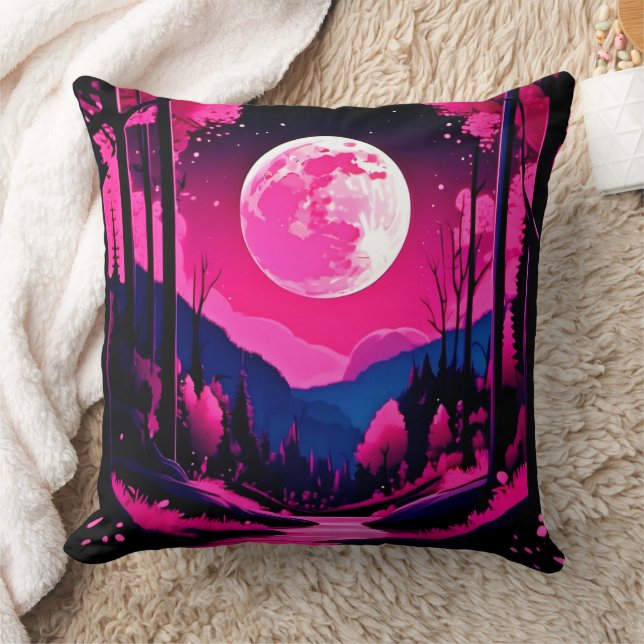 Almofada Fantasia da Lua Rosa (Cobertor)