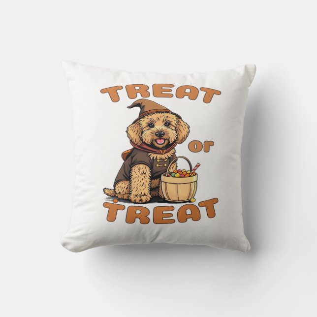 Almofada Fantasia de cachorro de Halloween Labradoodle �Com (Frente)