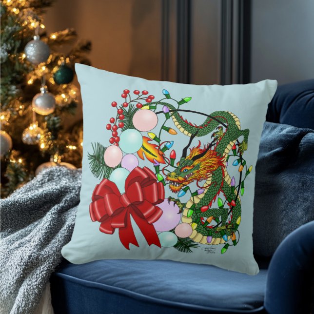 Almofada Fantasia de Dragão Chinês no Natal Coroa de Natal  (Criador carregado)