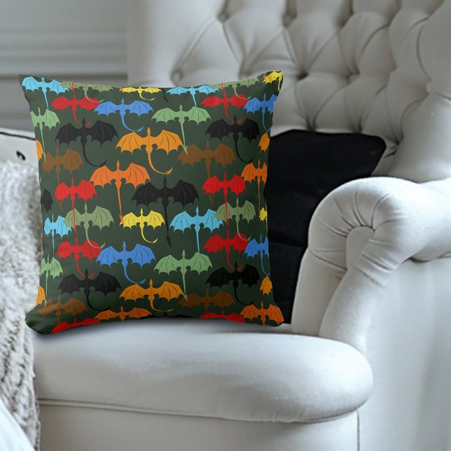 Almofada Fantasia de Voo Verde Dragões (Criador carregado)