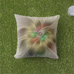 Almofada Fantasia Floral com o Dourado Abstrato moderno Fra