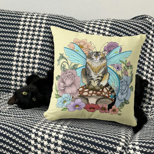 Almofada Fantasia Floral de Gato Fada Tabby Pastel Capricho