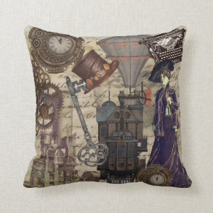 Almofada Fantasia Industrial Vitoriana Vintage Steampunk
