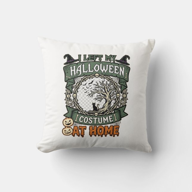 Almofada Fantasias de Halloween Esquerdo Casa Árvore Gato A (Frente)