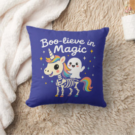 Almofada Fantasma Bonito montando um Esqueleto Unicórnio