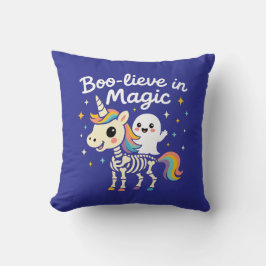 Almofada Fantasma Bonito montando um Esqueleto Unicórnio