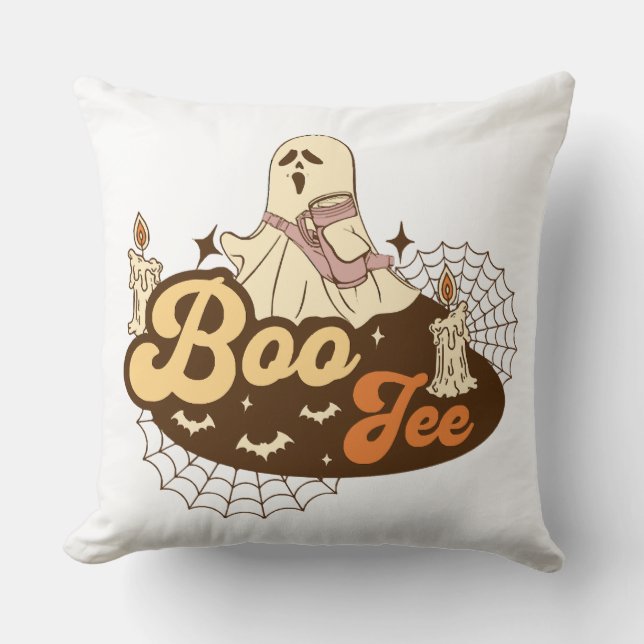 Almofada Fantasma Boo-Jee Halloween engraçado (Frente)