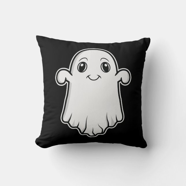 Almofada Fantasma de desenho animado sorridente fofo Hallow (Frente)