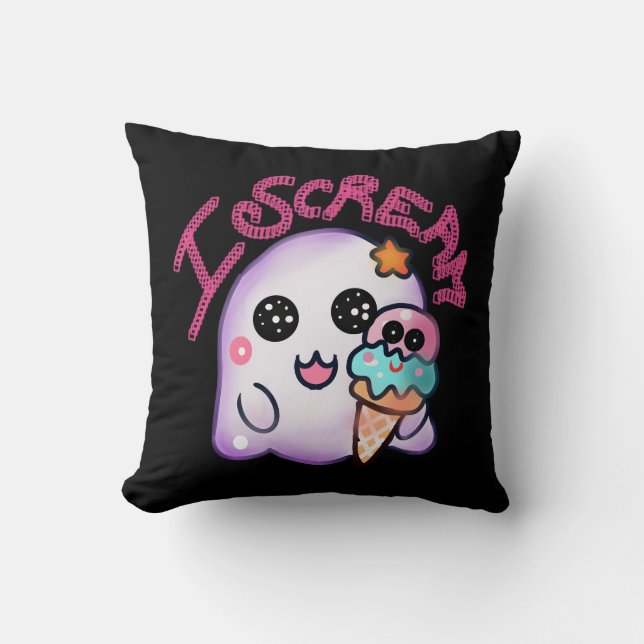 Almofada Fantasma "Eu Grito" Personalizado com Arte de Cone (Frente)