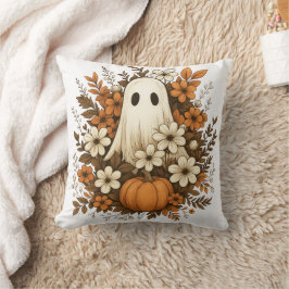 Almofada Fantasma Fofo Com Abóbora E Flores De Outono – Hal
