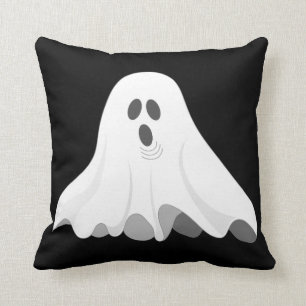 Almofada Fantasma preto e branco do Dia das Bruxas