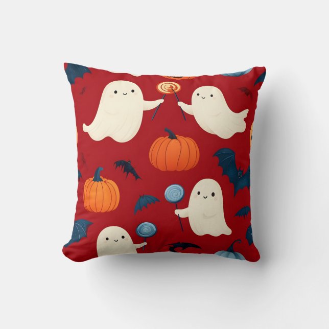 Almofada Fantasmas bonitos e Travesseiro de Halloween de Pu (Frente)