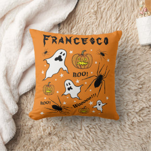 Almofada Fantasmas do Halloween, Pumpkins e aranha personal