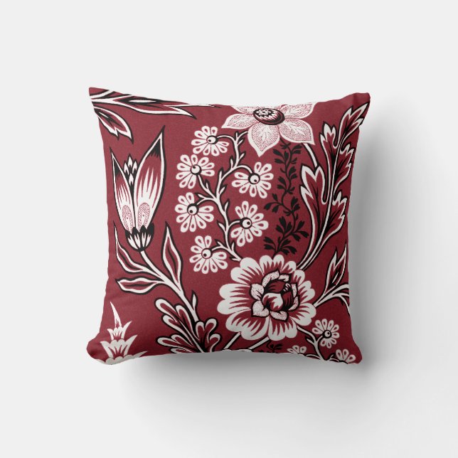 Almofada Fantastic Flowers (Maroon) Fine Art (Frente)