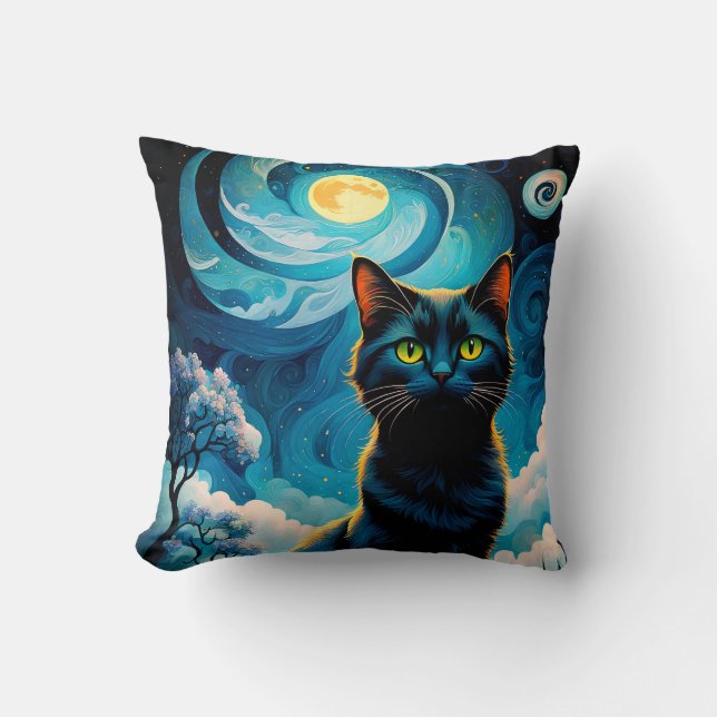 Almofada Fantasy Cat Throw Pillow (Frente)