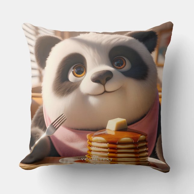 Almofada Fantasy Cuja Panda Come Pancakes (Frente)