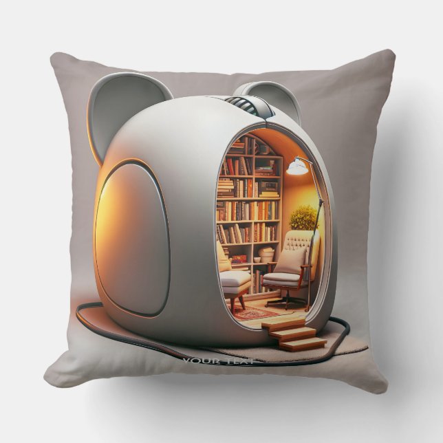 Almofada Fantasy Cute Computer Mouse House (Frente)