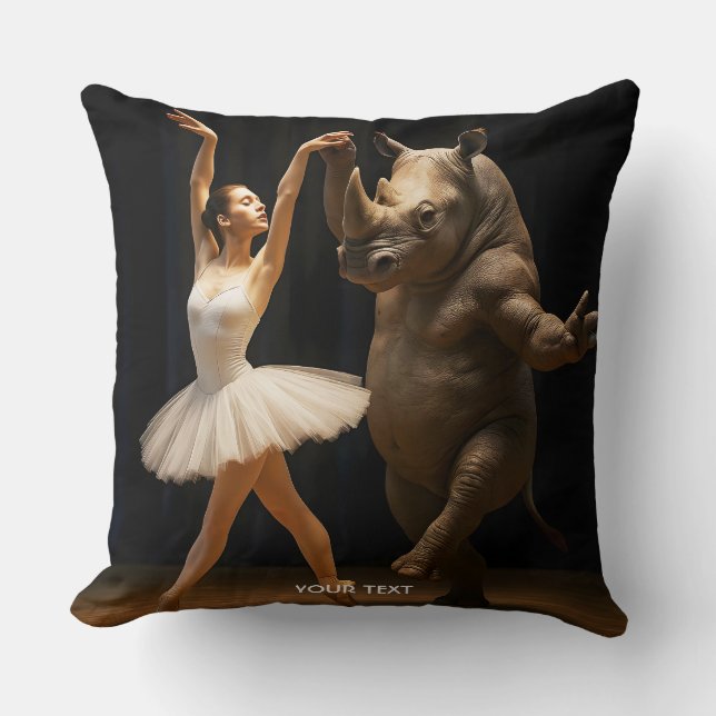 Almofada Fantasy Cute Rhino Dancer Ballerina (Frente)
