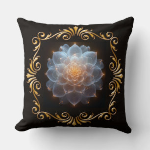 Almofada Fantasy Flor Romântico e Quadro Dourado