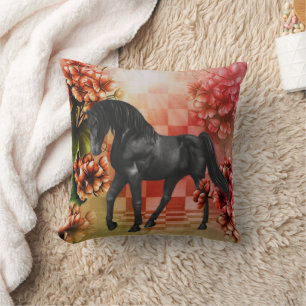 Almofada Fantasy Horse Flowers American MoJo Travesseiro