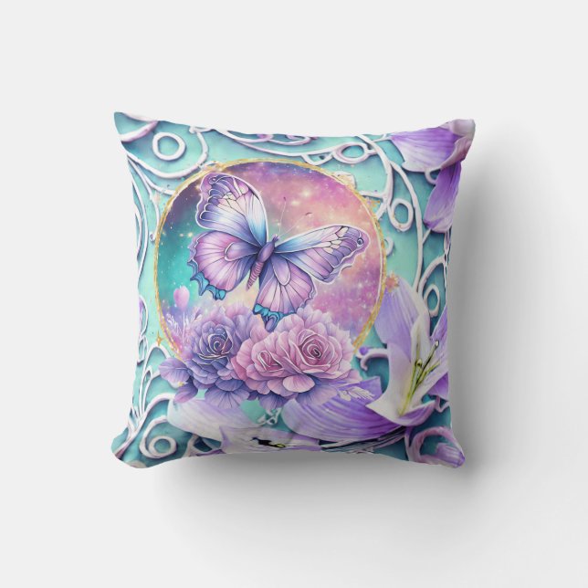 Almofada Fantasy Purple Butterfly Universo (Frente)