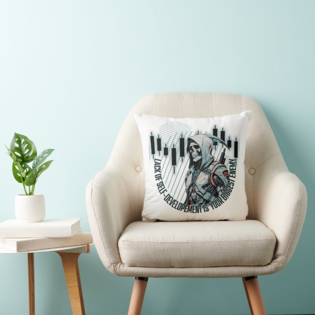 Almofada Fantasy Trade design | Motivação | Maior inimigo (Cadeira)