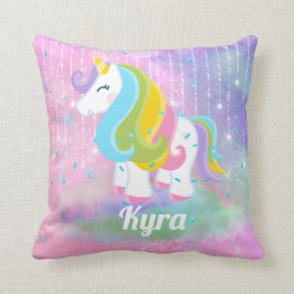 Almofada Fantasy unicorn adiciona nome para travesseiro de