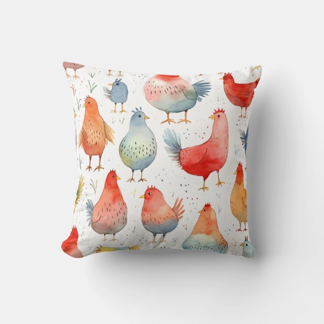 Almofada Farmhouse Chickens (Frente)